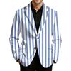 Bauzuoyo Giacca da uomo per carnevale e carnevale, stampa a righe, colore rosso e bianco, a righe