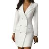 OBiQuzz Autunno Inverno Donna Business Suit Breasted Double Breasted Wrap Blazer Abito a maniche lunghe con scollo a V Slim Sexy Trench Coat Tinta Unita Giacca Abiti 90s Grandi Dimensioni Abito a