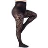 LEELA LAB Collant Donna Curvy Taglie Forti Collant 30 Denari con Fantasia Leopardata, Calze velate donna, Collant donna fantasia invernali, per ogni occasione - Made in Italy