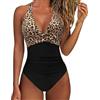 JSTHHTT Costume da Bagno Intero da Donna Sexy, con Scollo A V Profondo con Spalline, sulla Pancia E Push Up E Imbottiture Interne Rimovibili, Spiaggia Beachwear Swimwear, Swimsuit Estate Donna Sexy