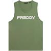 FREDDY - Canotta In Cotone Con Retro Vogatore E Logo, 100% Cotone