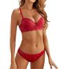 Cotorance Set Intimo in Pizzo Donna: Reggiseno con Ferretti e Push-up con Slip Abbinato (Taglia 32B-38B)