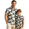 Fenralomi Camicie hawaiane abbinate per Padre e Figlio, Top a Maniche Corte a Bottoni con Stampa Floreale, Outfit Tropicale per Vacanze al Mare, Abbigliamento Estivo familiare, Idea Regalo Perfetta