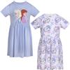 Disney Frozen Elsa & Anna, 2 Confezioni di Abiti da Giorno per Bambine, 100% Cotone, Vestito Casual, Purple/White, Multicolore