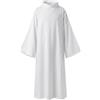 Ameble Abito talare Lungo da Chiesa ALB, Abito talare da Uomo, Paramento sacerdotale per Il culto, Cerimonia del Coro, Battesimo, Costume di Halloween, Comunione, Bianco