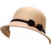 Ulalaza Secchiello Cloche in Tinta Unita con Bombetta Fedora Floppy Derby Cappello in Feltro Artificiale Vintage per Donna
