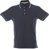 JRC James Ross Collection - Chicago Polo Manica Corta Elasticizzata Uomo Donna di Colore Blu Scuro e Nero, in Cotone con Chiusura a Bottoni