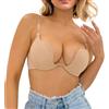 Sexy Code 1701 Reggiseno da donna con profondo scollo a V, convertibile, regolabile, morbido, con spalline trasparenti, reggiseno a schiena bassa, per abito da festa di nozze