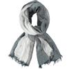 DAMILY Moda Uomo Sciarpa A Pieghe A Righe Confortevole Cotone Lino Inverno Stelle Scialle, Marina-Grigio, M