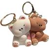 Generic Set di 2 portachiavi con ciondolo magnetico a forma di orso, 4 x 4 x 2 cm | 2 simpatici portachiavi abbinati, ciondoli regalo per coppie, per borse per amanti, , San