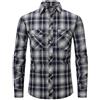 Foweknow Camicia da uomo a maniche lunghe, a quadretti, slim fit, per il tempo libero, estiva, a quadri, casual, vestibilità normale, con collo alto