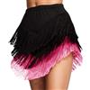 Generisch Abito da donna con nappe, tango, rumba, dancewear, sala da ballo, con frange, gonna con nappe, gonna samba, abbigliamento da danza, abito da ballo sexy, elegante, retrò, festivo, scintillante