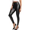 Zilams Pantaloni Ecopelle Donna Addominale Control Leggins Pelle Donna | Vita Alta Leggings Elasticizzati Push Up,per Incontri Feste Nero Opaco