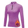 WOWENY Maglia Termica Donna, a Maniche Lunghe, Maglietta Sportiva, con Chiusura Lampo,Pullover