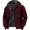 Generic Giacca in pile da uomo con cappuccio | Cappotti invernali da uomo foderati in pile spesso caldo parka con cappuccio tinta unita coulisse cardigan con cerniera con tasche a maniche lunghe felpe