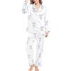 Uwdiohq Women's Winter Spring Home Leisure Bow Love Loose Imitation Color DING Pajama Sleepy Pants Set Pigiami Cotone Taglie Forti Pigiama Donna Leggero Lungo Tuta Pyjamas for Women Cotton Caldo