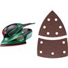 Bosch Home and Garden Levigatrice Multifunzione PSM 100 A, 100 W, in Valigetta + 2609256A63 10 Fogli Abrasivi per Levigatrice Palmare 11 Fori, 102x62, 93mm, Grana 80