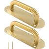 Biaungdo Confezione da 2 maniglie per porta scorrevoli, in acciaio inox, resistenti, per porte scorrevoli, mobili da cucina, oro (19,8 x 6,3 cm)