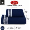 Liabel Asciugamani Set 2 pezzi 100x50 e 60x40 Blu Navy