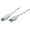 LogiLink USB Cable, USB 2.0, male/female, grey, 3M [CU0011]
