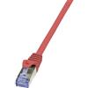 Logilink Cavo di collegamento RJ45 Rete CAT 6A S/FTP 1.5 m Rosso Ritardante di fiamma, con protezione LogiLink [CQ3044S]