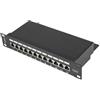 Lanberg Pannello Patch Lanberg 10'', 12 porte, 1U, cat.6, nero [PPF6-9012-B]