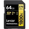 Lexar 64GB Scheda SDXC Lexar Professional1800x UHS-II U3 V60 Oro [LSD1800064G-BNNNG]