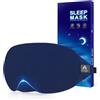 Mavogel Maschera per dormire in cotone - 100% fatta a mano, maschera per dormire che blocca la luce con design del naso curvo aggiornato, morbida maschera per dormire per donne e uomini (Starry Blue)