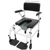 Kaichenyt Sedia da doccia per anziani, sedia WC con ruote, 4 in 1 | Sedia da doccia con braccioli e schienale, portata 180 kg, sedia WC con altezza regolabile a 3 livelli, per bagno e cura