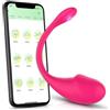 Generico Vibratore donna ovetto wirless controllato da APP-Design realistico indossabile per la sincronizzazione a lunga distanza ricaricabile USB da donna, ROSA