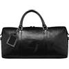 dbramante1928 Kastrup 2 Borsa Weekender | Borsone da viaggio Pelle Pieno Fiore - Borsone da viaggio uomo e donna di qualità superiore - Dimensioni: 27 x 57 x 25 cm (Nero (2nd Gen))