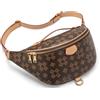 Ciclkwde Marsupio a tracolla da donna con cinturino regolabile, ampia apertura, chiusura con cerniera bidirezionale, cintura a quadri per shopping quotidiano, viaggi, Marrone, 15 * 5.9 * 7.5 inches, Design
