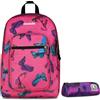 Invicta Zaino Scuola Jelek, Rosa, Doppio Scomparto Con Tasca per PC e Tasca per Borraccia, 34 lt, Scuola Media e Superiore, Zaino Ragazza + BUSTINA SPACE PINK INVICTA FANTASY GRS