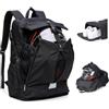 HYC00 Zaino Moto Impermeabile Uomo Donna Espandibile Zaino Calcio Sportivo | Zaino Porta Casco da Moto Leggero Zaino Basket con Portascarpe,Zaini da Ciclismo Zainetto Laptop per Viaggio Outdoor,G-Nero
