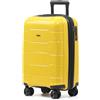 CRUW Bagaglio a Mano 22 Espandibile Leggero, Serratura TSA Approvata, Ruote Silenziose, Valigia in Polipropilene Resistente - Espansa 56x45x25 cm, Limite Cabina easyJet, BA, Jet6