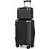 Tavoxda Valigia da viaggio, bagaglio a mano, valigia rigida, set di valigie, Nero , Classico