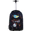 Pryma Trolley Scuola Shiny 47x24x33cm - Zaino con Ruote 3 Scomparti (Street Art Stay Crazy)