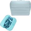 YongXinMY Beauty case da viaggio con design pieghevole, grande capacità, organizer per cosmetici, divisori regolabili, a righe triangolari, per articoli da toeletta per viaggi, pendolari e uso domestico
