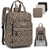 SPAHER Pieghevole Zaino da Viaggio 40x30x15 ITA Airways Bagaglio a Mano 20L | Zaino Aereo Cabina Impermeabile per Iberia KLM, Zainetto Donna Piccolo Leggero per Scuola Lavoro, Travel Backpack, Leopardo