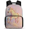 TPISLI Zaino Scuola Horse Design per Bambini Bambine 6-10 Anni Cartella Scolastica Animal Horse Classe 2-4 School Bag, Dettagli in Feltro Tessuto 1680D Viaggio Uso Quotidiano