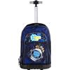 Pryma Trolley Scuola Shiny 47x24x33cm - Zaino con Ruote 3 Scomparti (Space Alien Cosmic)