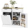 HOMCOM Buffet cucina con vano pattumiera 38 L, mobile salvaspazio da cucina, 2 cassetti, portaspezie e piano di lavoro, bianco | Aosom Italy