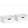 HOMCOM Set da 2 Comodini da Parete, Comodini Sospesi con Cassetto e Piano in Effetto Legno, 40x30x19,5 cm, Bianco | Aosom Italy