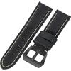 ROUREOX Cinturino di Orologio Bracciale di Orologio Nylon e Pelle Vera Cerniera in Metallo Motivo Fibra di Carbonio di Ricambio per PANERAI Luminor Due PAM01661