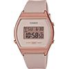 Casio Vintage LW-204-4ADF Cinturino in resina rosa con quadrante digitale in oro rosa D213, Rosa Digitale, Digitale