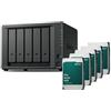 Synology Discstation NAS DS1525+ 20TB (Synology HAT3300-4T) 5 Bay Plus serie con Ryzen R1600, 8 GB RAM