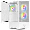 EMPIRE GAMING - Case PC Gaming Sapphire - ARGB Media Torre ATX/Micro-ATX/ITX - Porta Laterale in Vetro Temperato - 3 Ventole 3 pin 5 Volt LED RGB Indirizzabile 120MM - MB Sync - Bianco