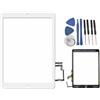 TELEMATICARICAMBI Vetro Touch compatibile con iPad Air (1a Gen) e iPad 5 2017 (5a Gen) Bianco | Tasto Home e Biadesivo Pre-installato - Screen adatto ai Modelli A1474, A1475, A1476, A1822, A1823 +Kit Attrezzi