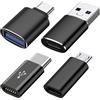 Tobfit Adattatore USB C (4 pezzi), da tipo C a USB OTG, adattatore micro USB a USB-C per iPhone 17/16/15, Samsung Galaxy, iPad, dispositivo tipo C/Micro-USB