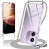 Coiwxmoi Cover per Xiaomi Redmi 17C con Cordino 6,88,Trasparente Custodia con Laccio Tracolla Corda Catena Cinghia,Ultra Morbido Silicone TPU Antiurto Case per Xiaomi Redmi 17C, Grigio Chiaro